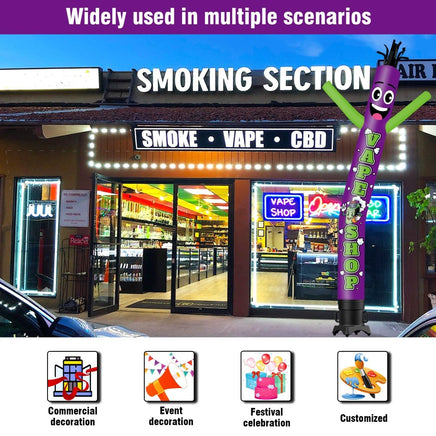 6 10 15 20FT Tall Vape Shop Waving Inflatable Tube Man(Blower Not Included) - goodeny
