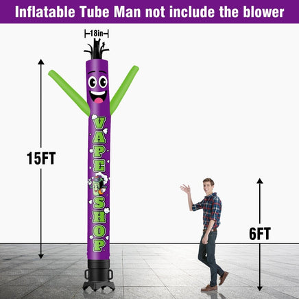6 10 15 20FT Tall Vape Shop Waving Inflatable Tube Man(Blower Not Included) - goodeny