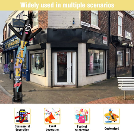 6 10 15 20FT Tall Vape Smoke Shop Waving Inflatable Tube Man(Blower Not Included) - goodeny