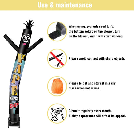 6 10 15 20FT Tall Vape Smoke Shop Waving Inflatable Tube Man(Blower Not Included) - goodeny