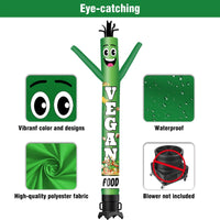 6 10 15 20FT Tall Vegan Food Waving Inflatable Tube Man(Blower Not Included) - goodeny