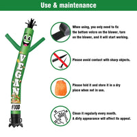 6 10 15 20FT Tall Vegan Food Waving Inflatable Tube Man(Blower Not Included) - goodeny