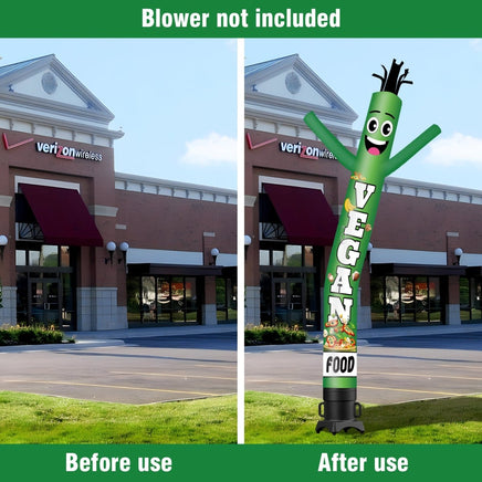 6 10 15 20FT Tall Vegan Food Waving Inflatable Tube Man(Blower Not Included) - goodeny