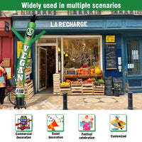 6 10 15 20FT Tall Vegan Food Waving Inflatable Tube Man(Blower Not Included) - goodeny