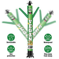6 10 15 20FT Tall Vegan Food Waving Inflatable Tube Man(Blower Not Included) - goodeny