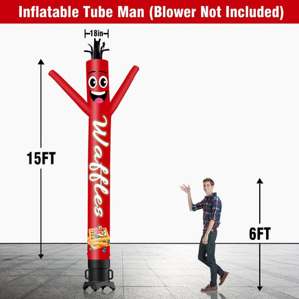 6 10 15 20FT Tall Waffles1 Waving Inflatable Tube Man(Blower Not Included) - goodeny