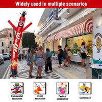 6 10 15 20FT Tall Waffles1 Waving Inflatable Tube Man(Blower Not Included) - goodeny