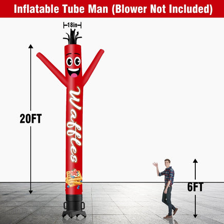 6 10 15 20FT Tall Waffles1 Waving Inflatable Tube Man(Blower Not Included) - goodeny