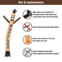 6 10 15 20FT Tall Waffles2 Waving Inflatable Tube Man(Blower Not Included) - goodeny
