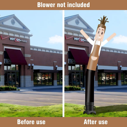 6 10 15 20FT Tall Waiter Waving Inflatable Tube Man(Blower Not Included) - goodeny