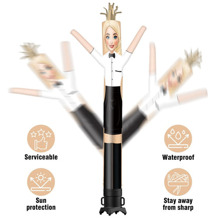 6 10 15 20FT Tall Waitress Waving Inflatable Tube Man(Blower Not Included) - goodeny