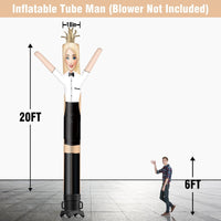 6 10 15 20FT Tall Waitress Waving Inflatable Tube Man(Blower Not Included) - goodeny
