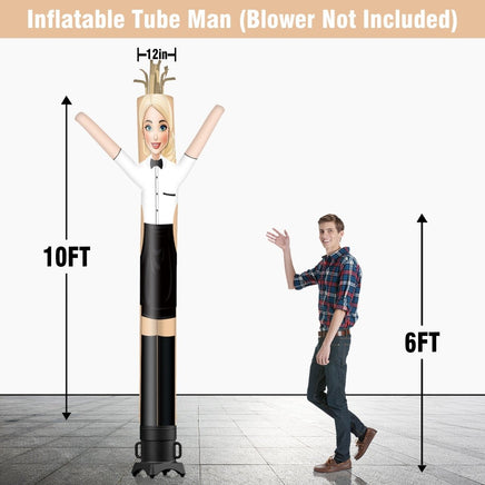 6 10 15 20FT Tall Waitress Waving Inflatable Tube Man(Blower Not Included) - goodeny