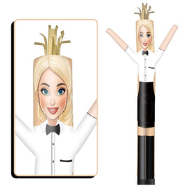 6 10 15 20FT Tall Waitress Waving Inflatable Tube Man(Blower Not Included) - goodeny