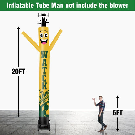 6 10 15 20FT Tall Watch Live Here Waving Inflatable Tube Man(Blower Not Included) - goodeny