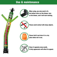 6 10 15 20FT Tall Watch Soccer Here Waving Inflatable Tube Man(Blower Not Included) - goodeny