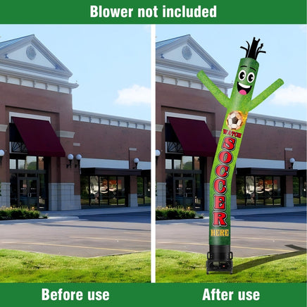 6 10 15 20FT Tall Watch Soccer Here Waving Inflatable Tube Man(Blower Not Included) - goodeny