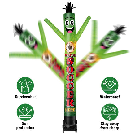 6 10 15 20FT Tall Watch Soccer Here Waving Inflatable Tube Man(Blower Not Included) - goodeny