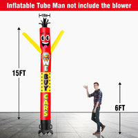 6 10 15 20FT Tall We Buy Cars Waving Inflatable Tube Man(Blower Not Included) - goodeny