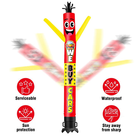 6 10 15 20FT Tall We Buy Cars Waving Inflatable Tube Man(Blower Not Included) - goodeny