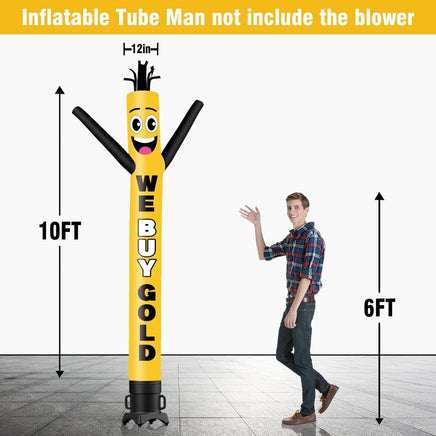 6 10 15 20FT Tall We Buy Gold Waving Inflatable Tube Man(Blower Not Included) - goodeny