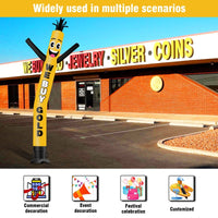 6 10 15 20FT Tall We Buy Gold Waving Inflatable Tube Man(Blower Not Included) - goodeny