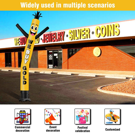 6 10 15 20FT Tall We Buy Gold Waving Inflatable Tube Man(Blower Not Included) - goodeny