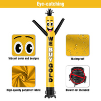 6 10 15 20FT Tall We Buy Gold Waving Inflatable Tube Man(Blower Not Included) - goodeny