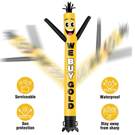 6 10 15 20FT Tall We Buy Gold Waving Inflatable Tube Man(Blower Not Included) - goodeny