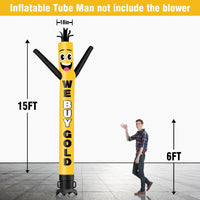 6 10 15 20FT Tall We Buy Gold Waving Inflatable Tube Man(Blower Not Included) - goodeny