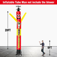 6 10 15 20FT Tall We Buy Trucks Waving Inflatable Tube Man(Blower Not Included) - goodeny