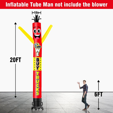 6 10 15 20FT Tall We Buy Trucks Waving Inflatable Tube Man(Blower Not Included) - goodeny
