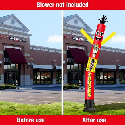 6 10 15 20FT Tall We Buy Trucks Waving Inflatable Tube Man(Blower Not Included) - goodeny