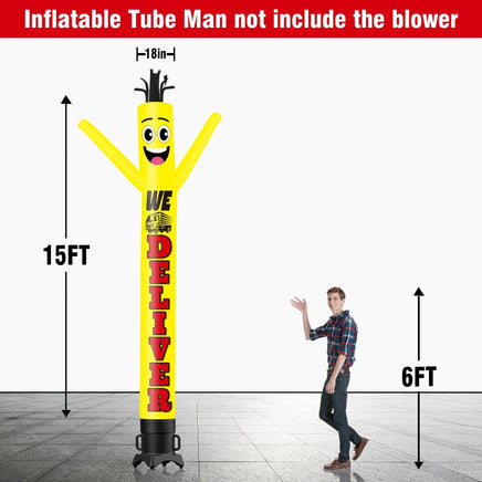 6 10 15 20FT Tall We Deliver Waving Inflatable Tube Man(Blower Not Included) - goodeny