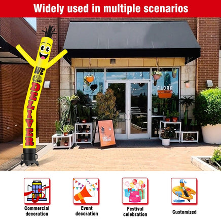 6 10 15 20FT Tall We Deliver Waving Inflatable Tube Man(Blower Not Included) - goodeny