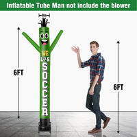 6 10 15 20FT Tall We Love Soccer Waving Inflatable Tube Man(Blower Not Included) - goodeny