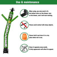 6 10 15 20FT Tall We Love Soccer Waving Inflatable Tube Man(Blower Not Included) - goodeny