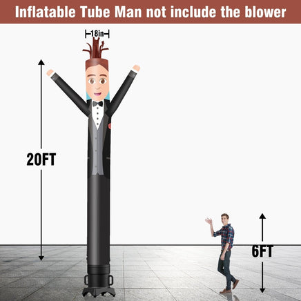 6 10 15 20FT Tall Wedding Bridegroom Waving Inflatable Tube Man(Blower Not Included) - goodeny