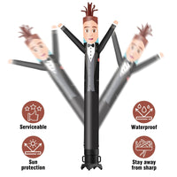 6 10 15 20FT Tall Wedding Bridegroom Waving Inflatable Tube Man(Blower Not Included) - goodeny