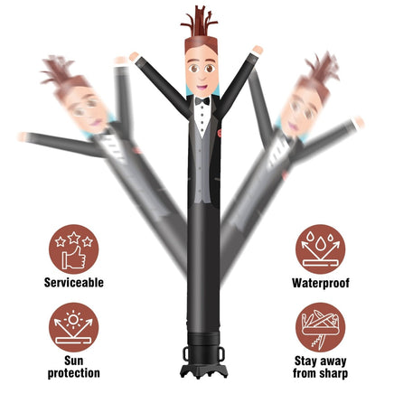 6 10 15 20FT Tall Wedding Bridegroom Waving Inflatable Tube Man(Blower Not Included) - goodeny