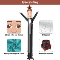 6 10 15 20FT Tall Wedding Bridegroom Waving Inflatable Tube Man(Blower Not Included) - goodeny