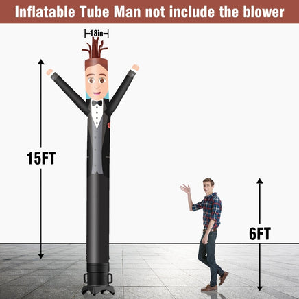 6 10 15 20FT Tall Wedding Bridegroom Waving Inflatable Tube Man(Blower Not Included) - goodeny