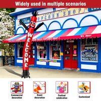 6 10 15 20FT Tall Welcome Waving Inflatable Tube Man(Blower Not Included) - goodeny