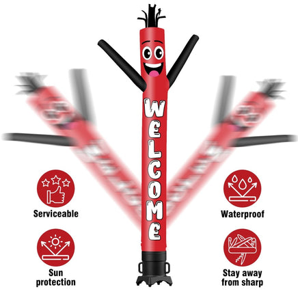 6 10 15 20FT Tall Welcome Waving Inflatable Tube Man(Blower Not Included) - goodeny