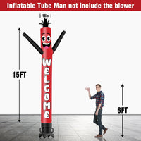 6 10 15 20FT Tall Welcome Waving Inflatable Tube Man(Blower Not Included) - goodeny