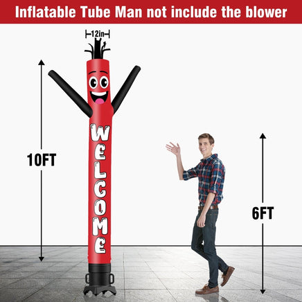 6 10 15 20FT Tall Welcome Waving Inflatable Tube Man(Blower Not Included) - goodeny
