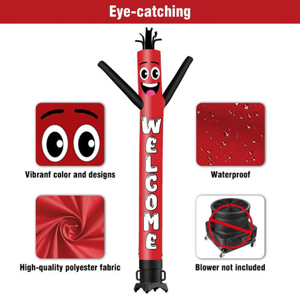 6 10 15 20FT Tall Welcome Waving Inflatable Tube Man(Blower Not Included) - goodeny