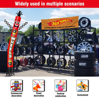 6 10 15 20FT Tall Wheels Waving Inflatable Tube Man(Blower Not Included) - goodeny