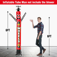 6 10 15 20FT Tall Wheels Waving Inflatable Tube Man(Blower Not Included) - goodeny
