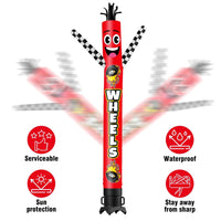 6 10 15 20FT Tall Wheels Waving Inflatable Tube Man(Blower Not Included) - goodeny